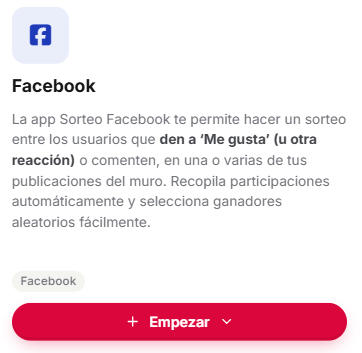 Aplicación Sorteo Facebook
