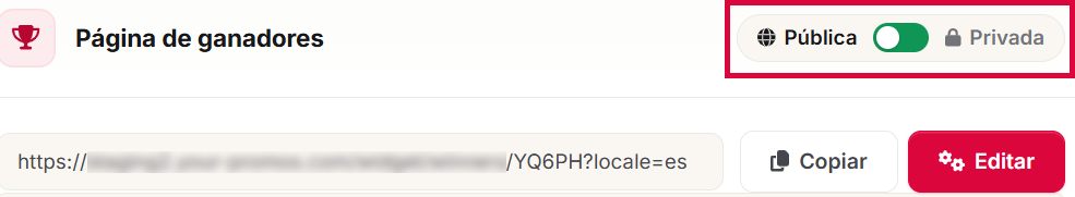 Poner página de ganadores en modo público
