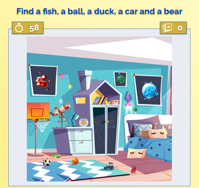 Hidden objects game example